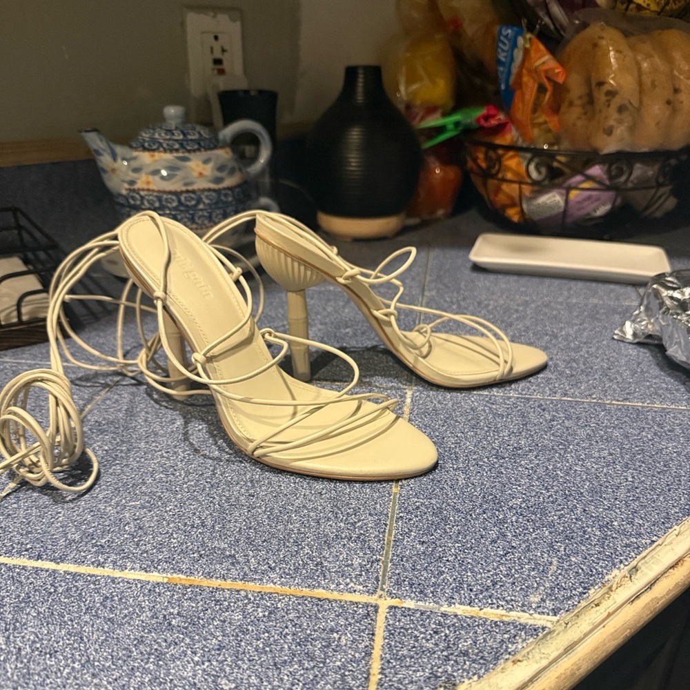 Cult Gia Soleil Wrap Sandals in beige